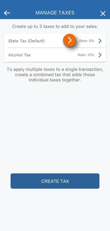 Image of the Manage Taxes view in the PNC Mobile App.